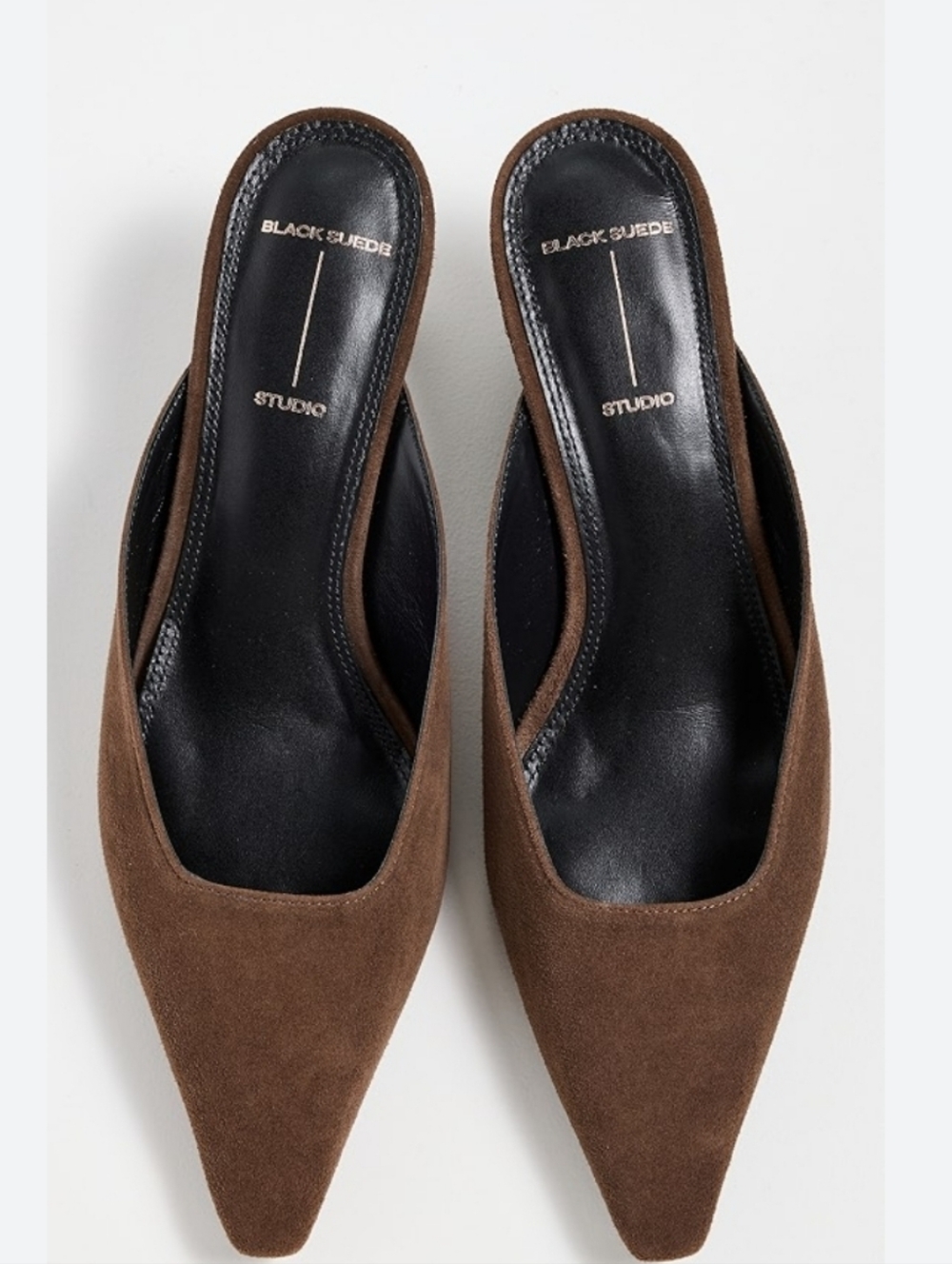 Black Suede Studio Logan 50mm Sold Out Brown Leather Pumps